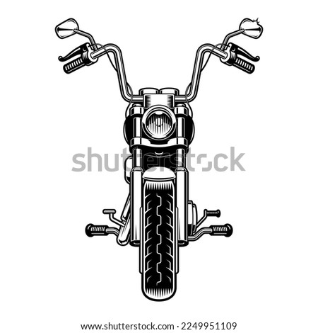 Black and white vector illustration a motorcycle on a white background