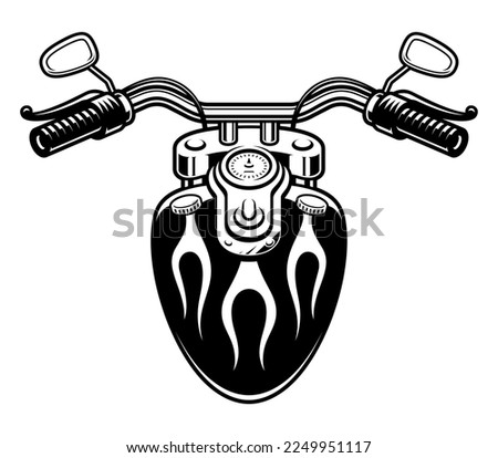 Motorcycle handlebar vector illustration on a white background