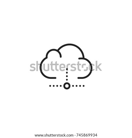 Cloud Information Database Icon Line