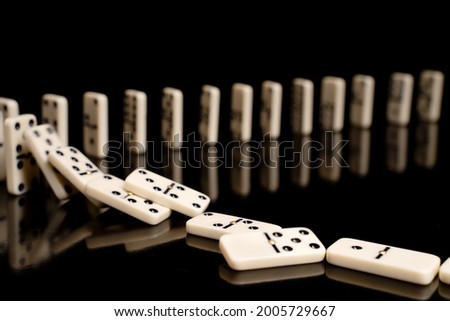 Similar – Image, Stock Photo Domino the parlour game