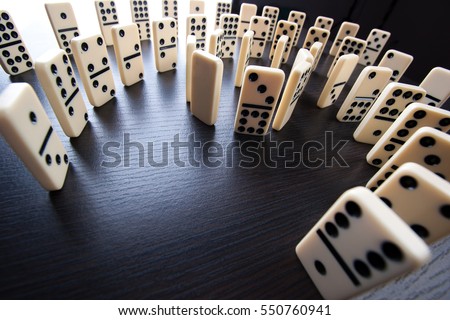 Similar – Image, Stock Photo Domino the parlour game