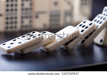 Similar – Image, Stock Photo Domino the parlour game