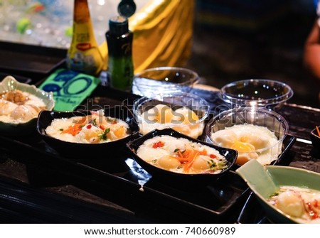 Eggs soaked in mineral water cooked ready to eat in Lampang Province, Thailand. Stock fotó © 