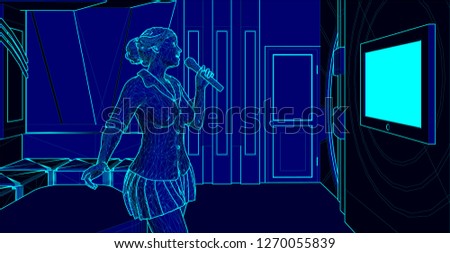 girl singing karaoke in a KTV room