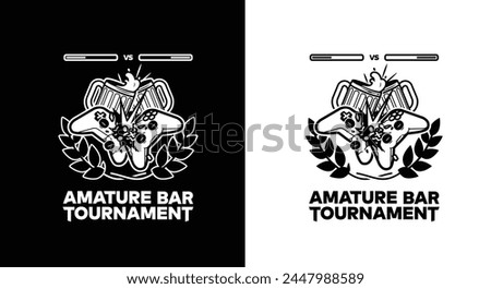 Local bar video games contest logotype