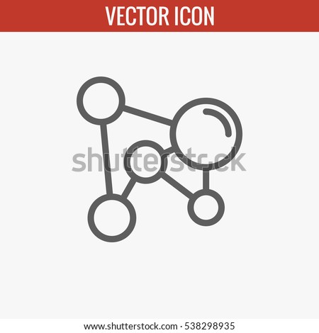 Neural network icon in simple line style isolated on gray background. Neural network symbol for your web site design, ui, app or logo. Lines not expanded, editable stroke. Vector illustration EPS10.