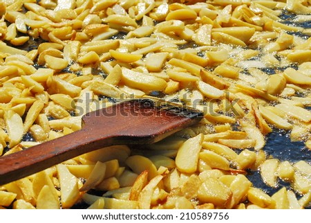 French Fries Boiling In Hot Oil