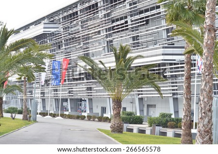 SOCHI, RUSSIA-February, 7 2015: Palm trees in Sochi adventure park. It is near the Olympic Park.