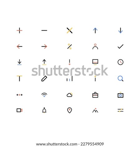 Interface icons. Interface outline icon set. Vector illustration