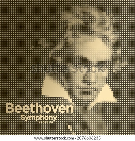 Beethoven. Symphony orchestra posters, web banners, concert template. Vector Illustration.