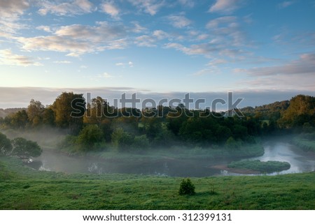 Rural river at sunrise