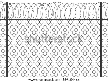 Metal fence with barbed wire Сток-фото © 