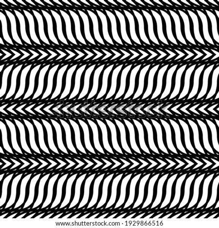 Design seamless monochrome zigzag pattern. Abstract waving background. Vector artv