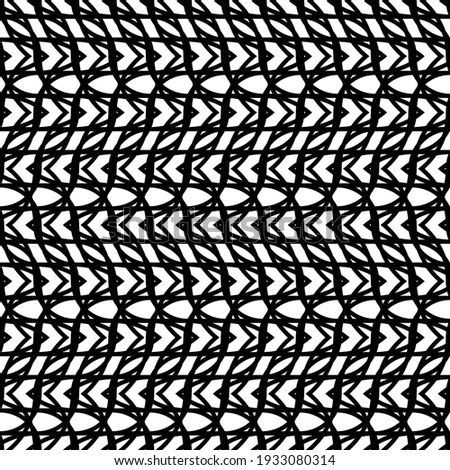 Design seamless monochrome grating pattern. Abstract waving background. Vector artv