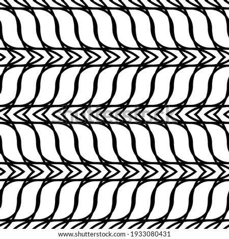 Design seamless monochrome zigzag pattern. Abstract waving background. Vector artv