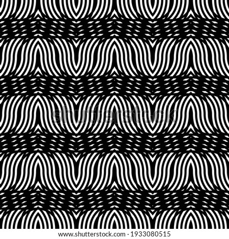 Design seamless monochrome zigzag pattern. Abstract waving background. Vector artv