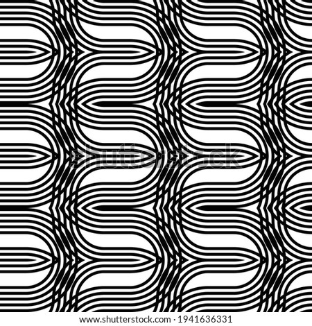 Design seamless monochrome zigzag pattern. Abstract waving background. Vector artv