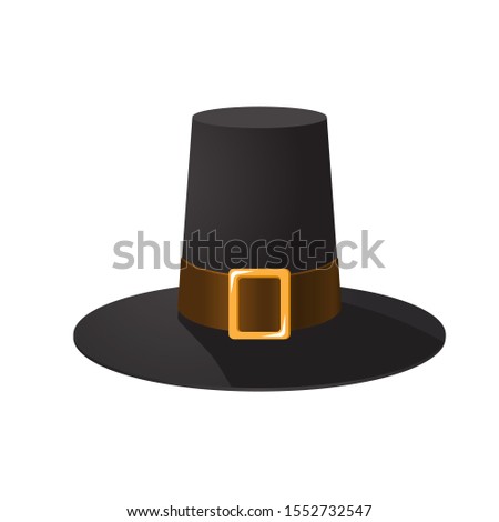 Pilgrim Hat. Thanksgiving Day. Vector illustration.