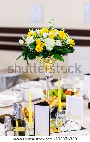 Luxury wedding table decoration at wedding