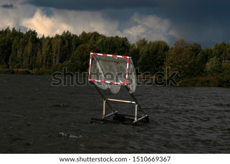 Similar – Image, Stock Photo Goal canoe polo Water