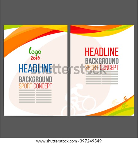 Abstract vector template design, brochure, Web sites, page, leaflet, with colored lines and waves, logo and text separately. Sport concept banners.2016