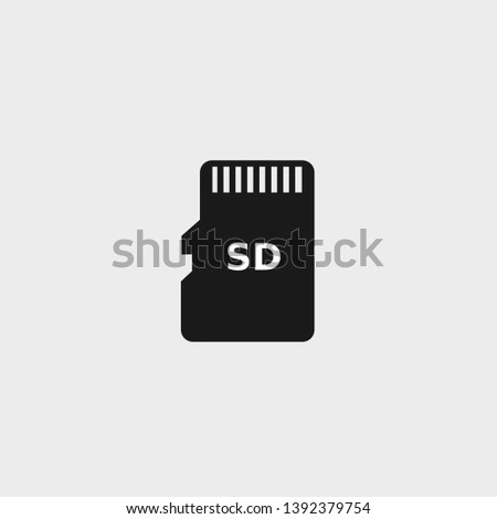 Black sd card icon vector