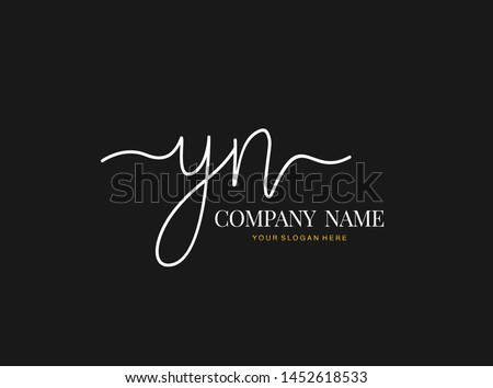 Y N YN Beauty vector initial logo, handwriting logo of initial signature, wedding, fashion, jewerly, boutique, floral and botanical with creative template for any company or business. Stok fotoğraf © 