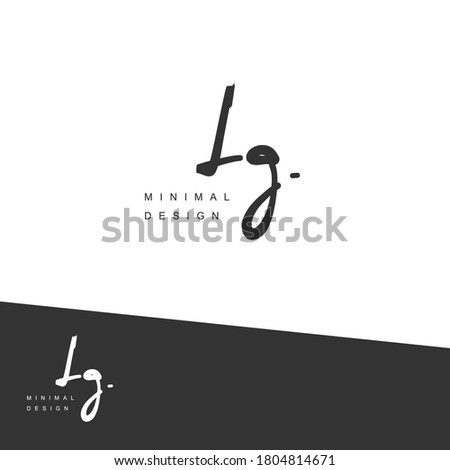 LG Initial handwriting or handwritten logo for identity. Logo with signature and hand drawn style.