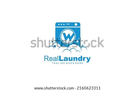 W logo LAUNDRY for branding company. letter template vector illustration for your brand.