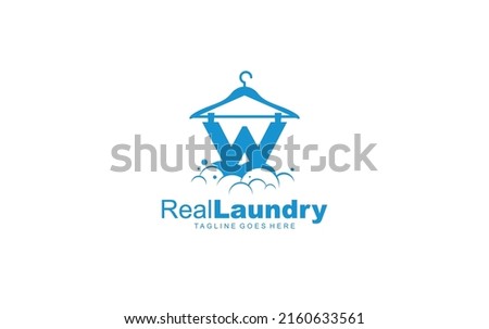 W logo LAUNDRY for branding company. letter template vector illustration for your brand.