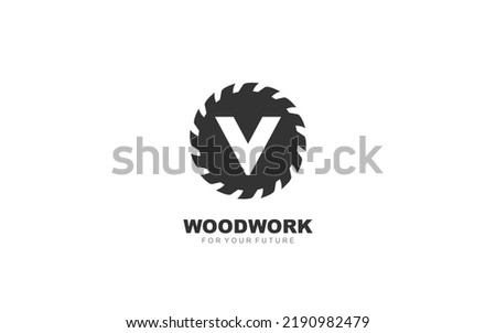 V logo sawmill vector for woodworking company. initial letter carpentry template vector illustration for your brand.