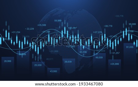 Stock market or forex trading graph in futuristic concept for financial investment or economic trends business idea. Financial trade concept. Stock market and exchange Candle stick graph chart vector