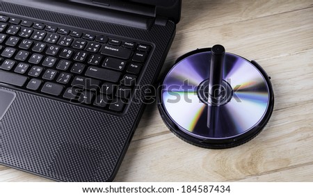 Laptop with dvd disk