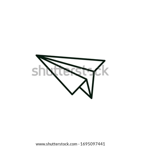 Vector thin outline icon with editable stroke of paper airplane