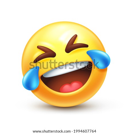 Rolling on the Floor Laughing. ROFL emoji, funny to tears emoticon 3D stylized vector icon