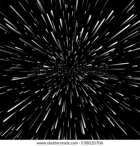 Vector abstract background with Open Space Travel or Star Warp in Hyperspace 
