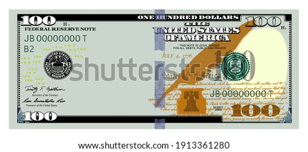 US Dollars 100 banknote100 -American dollar bill cash money isolated on white background.