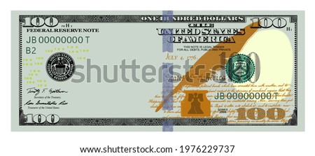 US Dollars 100 banknote -American dollar bill cash money isolated on white background.
