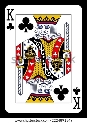 King of Clubs playing card - Classic design.