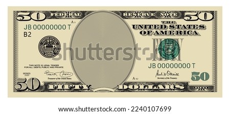 US Dollars 50 banknote -American dollar bill cash money isolated on white background