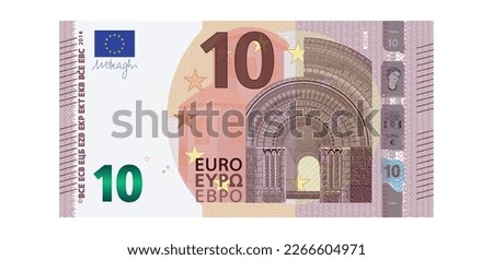 10 euro banknote - europen bill cash money isolated on white background - ten euro