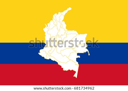 Map and flag of Colombia