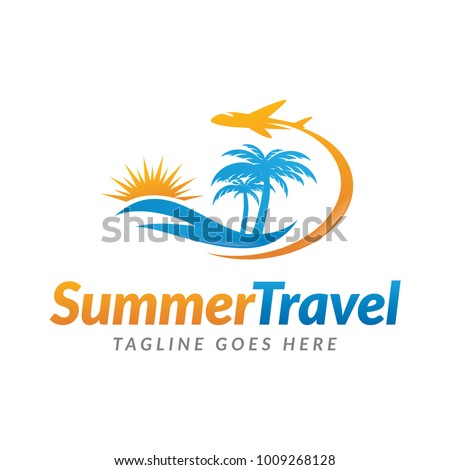 summer travel logo icon vector template