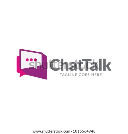 purple app chat talk bubble logo icon vector template