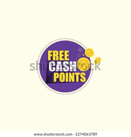 Free cash points Unit Logo, Sale Offer unit , card points vector indian rupee