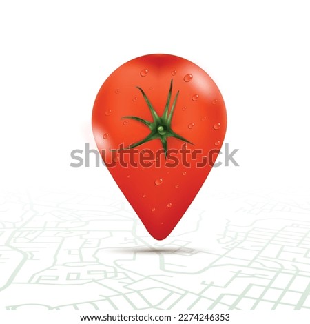 Food Online Delivery, location pin icon food, Home Delivery, vegetables, Tomato vector Icon 