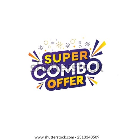 Super Combo Offer Typography Logo Unit Vector Design Template