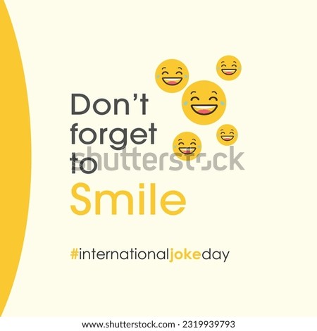 International Joke day July 1st. Smile, Jokes, Fun. Social Media Post Vector