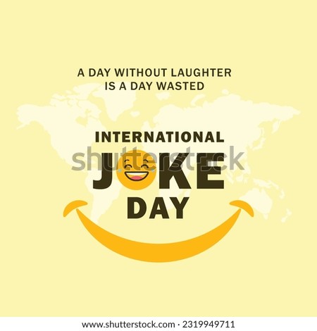 International Jokes day July 1, Social Media Post Design Template vector Layered. Smile Icons