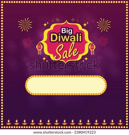 Big Diwali Sale Logo Unit. Diwali Advertisement Template Social Media Post Vector Illustration. Retail, Sale, Electronics Offer Poster